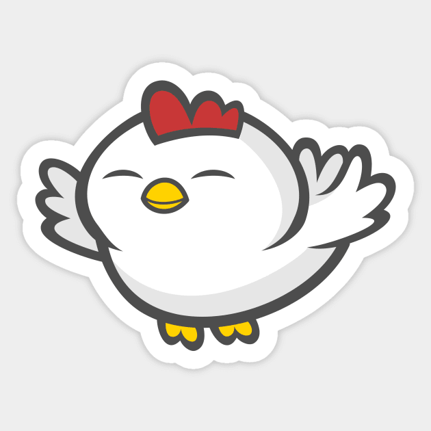 Fat Chicken Sticker by Johnitees